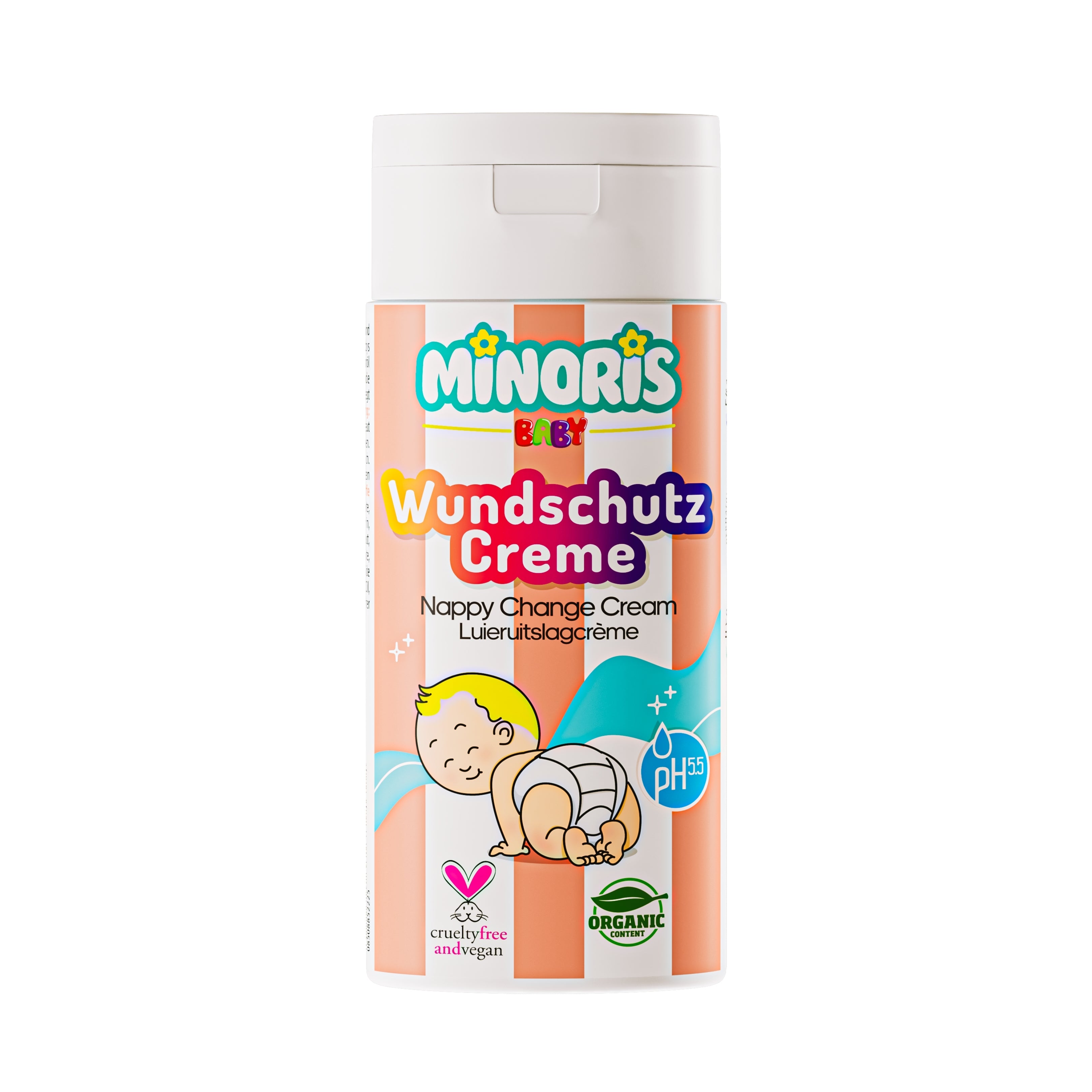Minoris Organic Nappy Rash Cream (55g) – Zinc Oxide Barrier Balm for Newborns & Sensitive Skin – Fragrance-Free, Vegan & Hypoallergenic