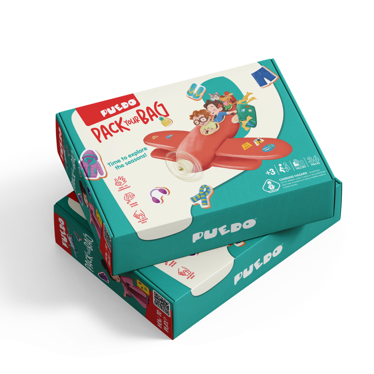 PUEDO® Pack Your Bag Velcro Matching Game | Educational Weather & Four Seasons Learning Toy for Kids Age 3+