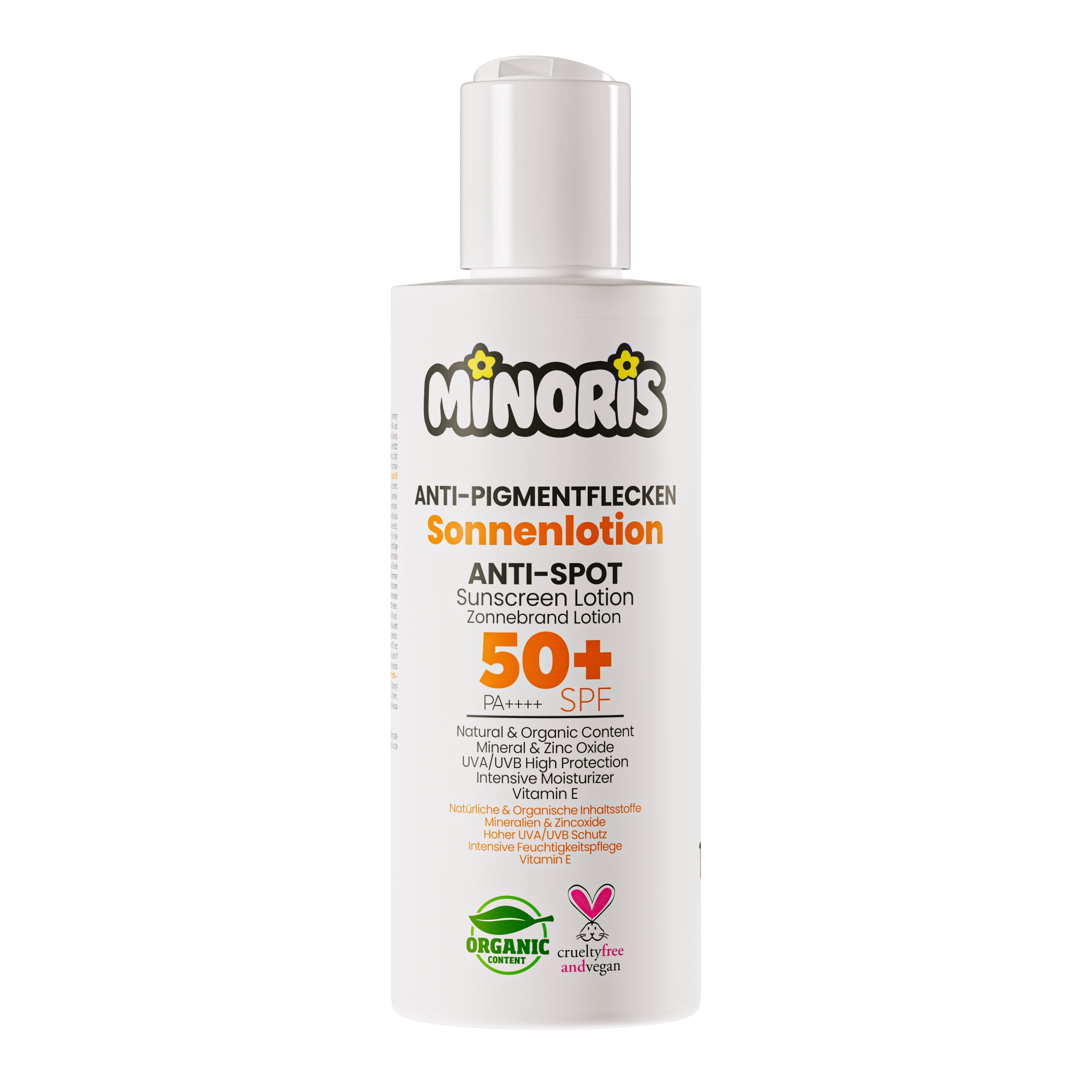 Minoris Anti-Spot Mineral Sunscreen Lotion SPF 50+ | Organic Dark Spot Prevention & Face Primer for Hyperpigmentation — 150 ml