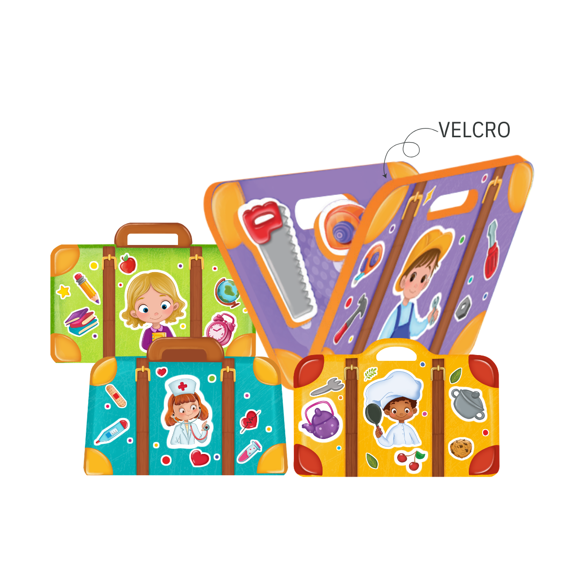 PUEDO® Bag The Job Velcro Matching Game | Educational Career & Community Helper Toy for Kids Age 3+
