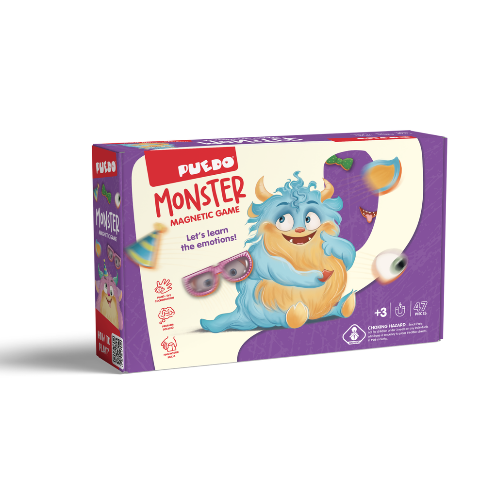 PUEDO® Monster Magnetic Emotions Game | Social Emotional Learning (SEL) Facial Expression Toy for Kids Age 3+
