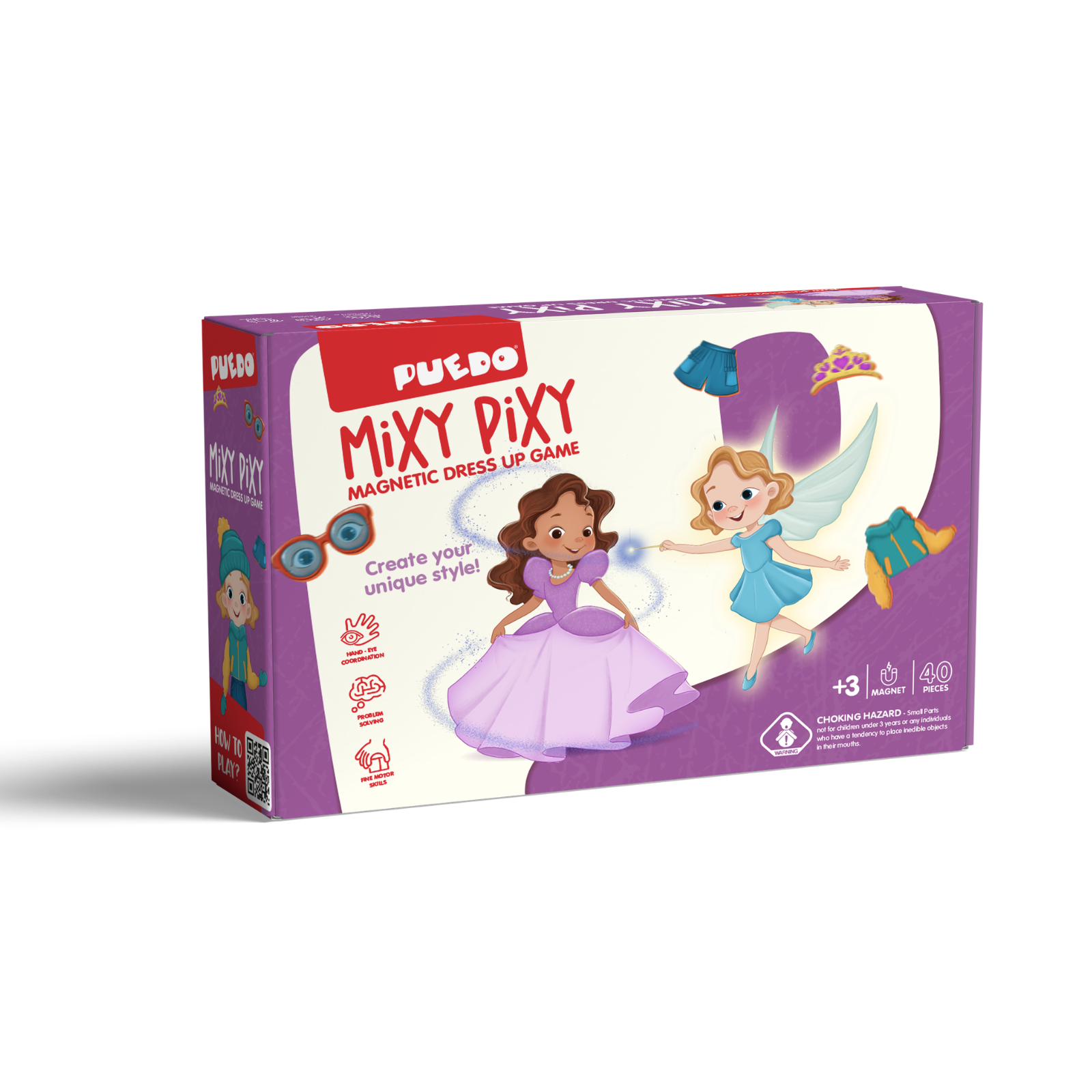 PUEDO® Mixy Pixy Magnetic Dress Up Game | Educational Outfit Matching & Color Mixing Toy for Kids Age 3+