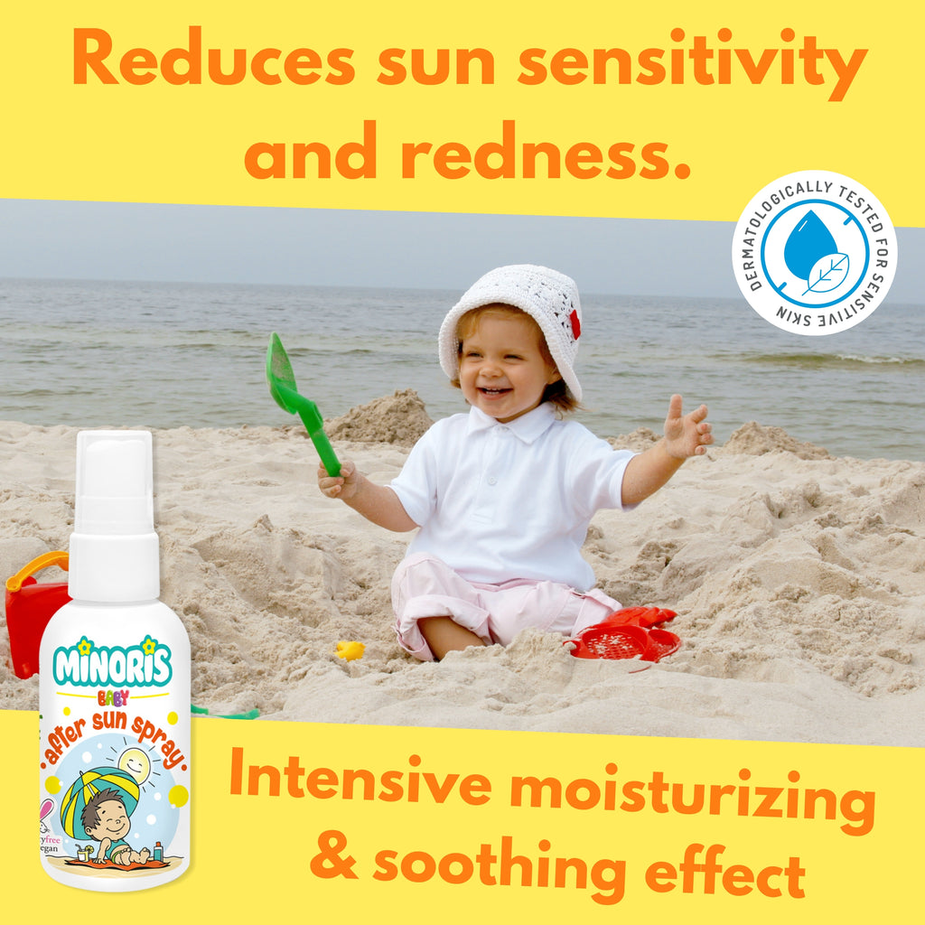 Minoris Baby Organic After Sun Soothing Spray | Zinc Oxide, Ceramide & Vitamin E Repair Mist for Sensitive Skin (Safe for 0-6M+) — 100 ml