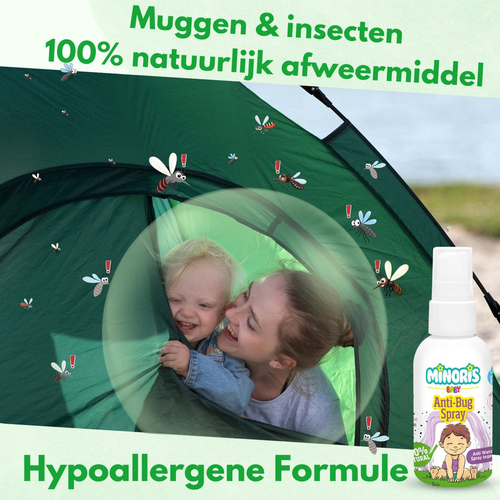 Minoris Baby Organic Mosquito & Insect Repellent Body Lotion Spray | 100% Natural DEET-Free Bug Spray for Babies & Adults (Travel Size) — 100 ml