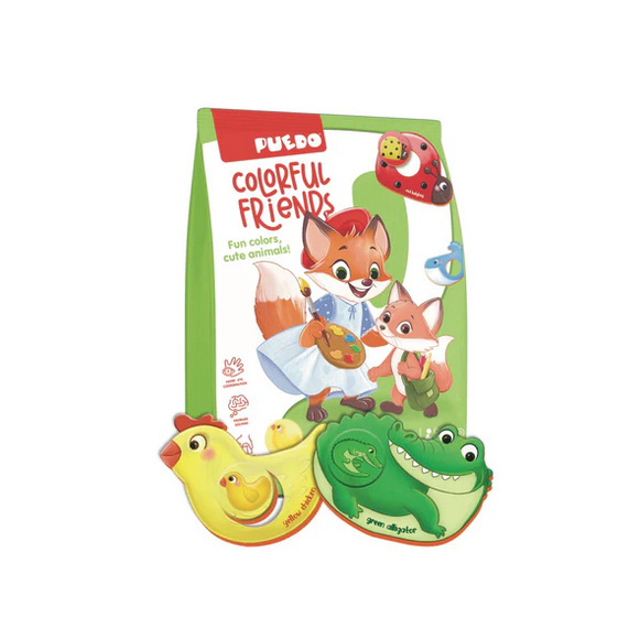 PUEDO® Colorful Friends Toddler Matching Board Game | Educational Color & Animal Learning Toy