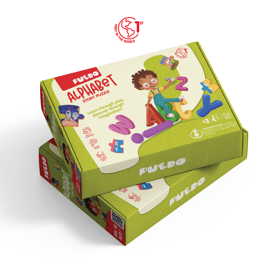 PUEDO® Alphabet Story Puzzle Double-Sided 170cm Floor Jigsaw | Interactive Speech, ABCs & Vocabulary Toy for Kids Age 3+