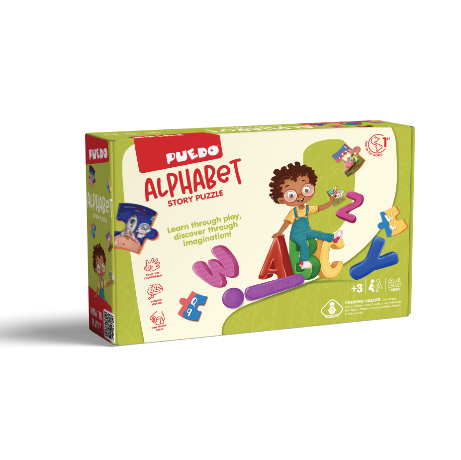 PUEDO® Alphabet Story Puzzle Double-Sided 170cm Floor Jigsaw | Interactive Speech, ABCs & Vocabulary Toy for Kids Age 3+