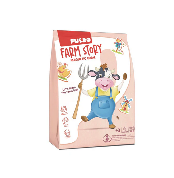 PUEDO® Farm Story Kids Magnetic Box Game | Educational Farm Animal Toy for Age 3+