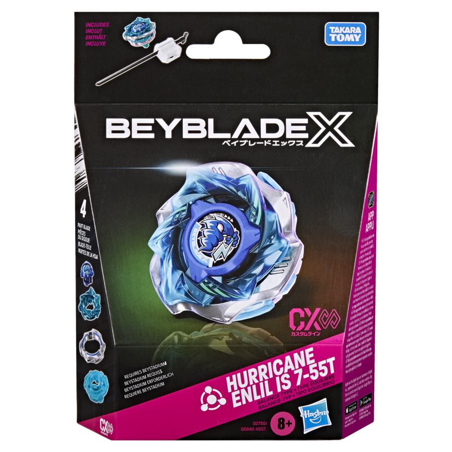 G2750ES61 Beyblade X Hurricane Enlil IS 7-55T CX Infinity Starter Pack Set