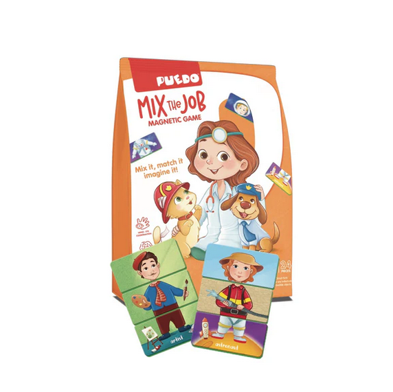 PUEDO® Mix The Job Magnetic Board Game | Educational Career & Profession Matching Toy for Kids Age 3+