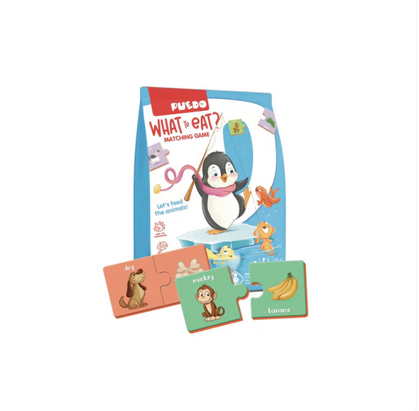 PUEDO® What To Eat? Animal Matching Board Game | Educational Learning Toy for Kids Age 3+