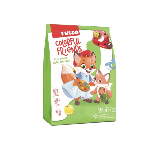 PUEDO® Colorful Friends Toddler Matching Board Game | Educational Color & Animal Learning Toy