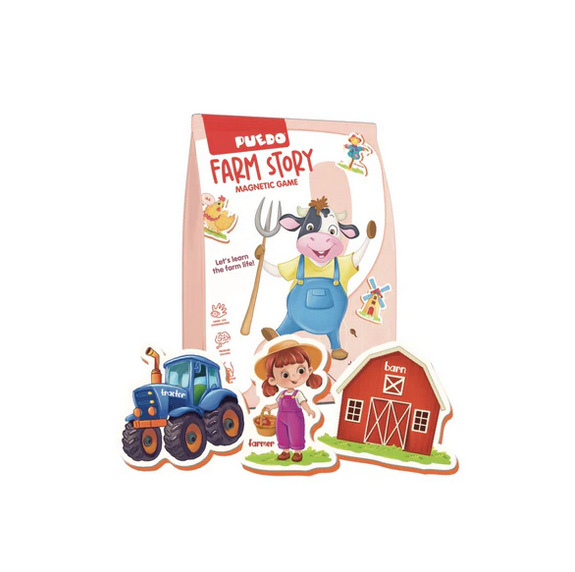 PUEDO® Farm Story Kids Magnetic Box Game | Educational Farm Animal Toy for Age 3+