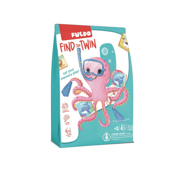 PUEDO® Find The Tween Animal Memory Matching Game | Educational Toy for Kids Age 3+